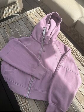 lululemon cropped oversized scuba  Zip-Up hoodie , Dusky Lavender